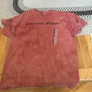 Basquiat brown distressed tee